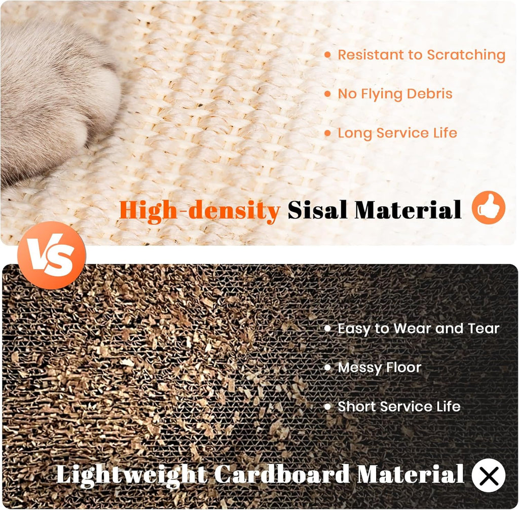 Cat Scratcher, Cat Cratch Sisal Pad with Wooden Roller Ball Toy, Cat Scratchers Interactive Toys for Indoor Cats, Satisfies Kitten’s Scratching, Chasing and Hunting