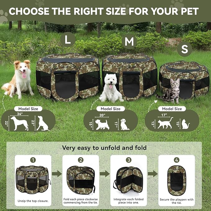 Siedihit Dog Cat Playpen, Medium Puppy Pet Playpen, Dog Crate Tent Cage - Image 9