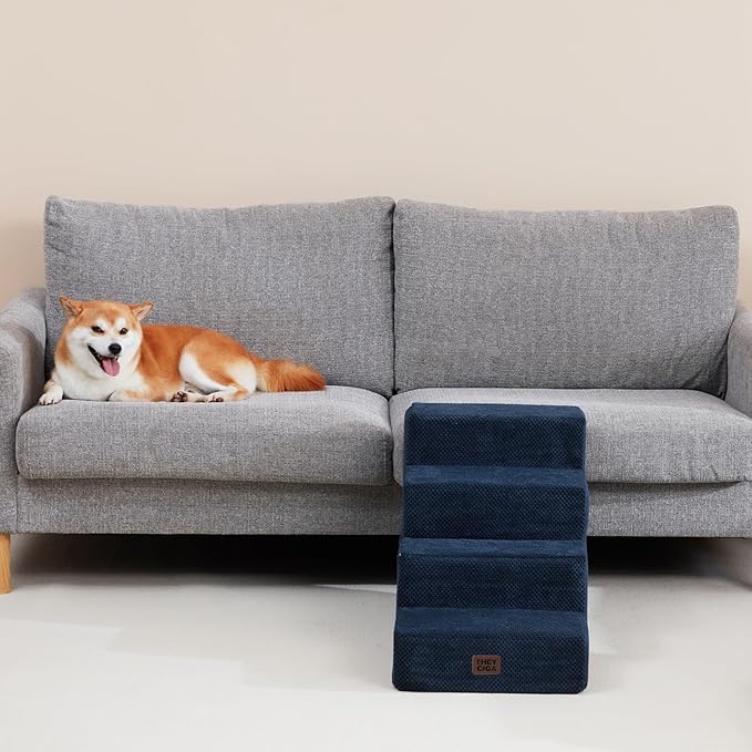 EHEYCIGA Dog Stairs for Bed 18" H, 4-Step Dog Steps for High Bed, Pet Steps for - Image 4