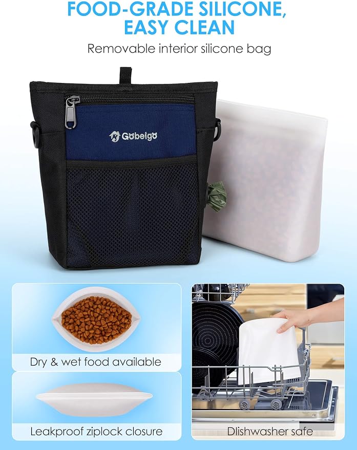 Gobeigo Dog Treat Pouch, Magnetic Closure & Sealable Silicone Bag Insert - Image 2