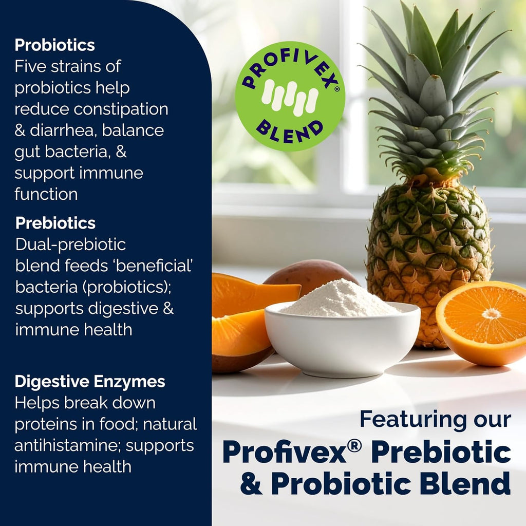 Vetnique Glandex Daily Probiotics for Dogs with Prebiotics to Support Gut Health with Fiber and Digestive Enzymes, Probiotic Chews or Powders (8.5oz Powder, Pork Powder)