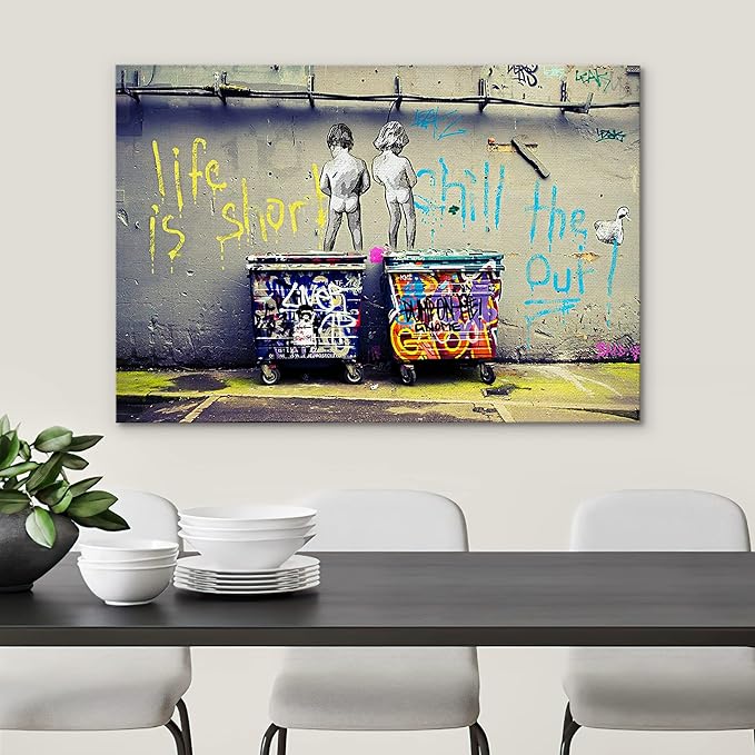 SIGNWIN Canvas Wall Art Banksy Canvas Prints Home Artwork Decoration for Living Room,Bedroom - 12x18 inches