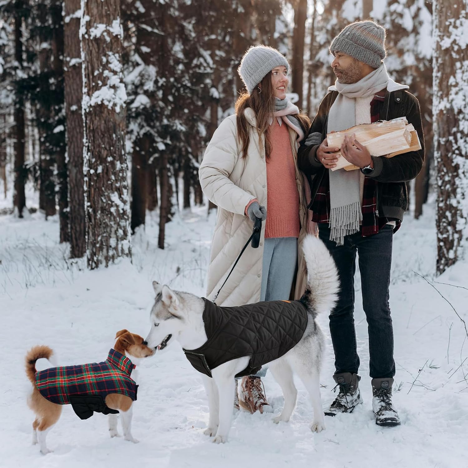 Kuoser Warm Dog Coat, Waterproof Dog Jacket for Extra Large Dogs, Adjustable Durable XXL Doggie Winter Coat Reversible Puppy Cold Weather Apparel from Small to Large Breed, RoyalBlue XXL