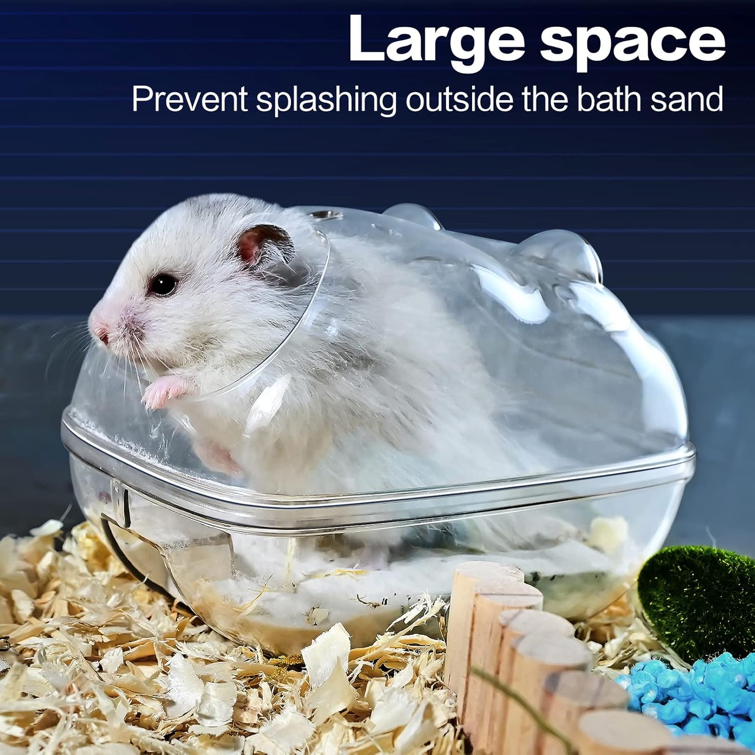 Hamster Bathtub,Hamster Bathroom,Small Animal Habitat Décor,Sand Bath Container Transparent Beds,Hamster Bed,Ice Bathtub,Sleep Pad Nest,Sand Bath Box for Small Pet Animals Cage Accessories（S）