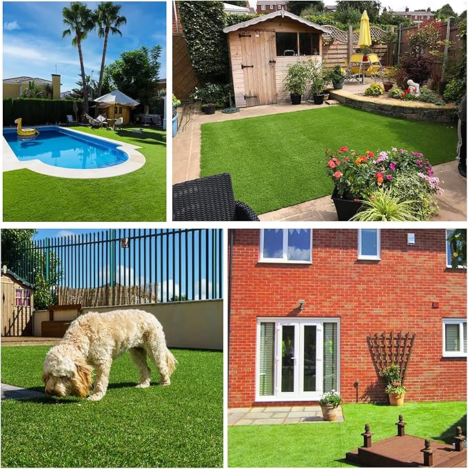 Artificial Grass Rug Outdoor Indoor 1FTX63FT Fake Grass Carpet Green Synthetic - Image 8