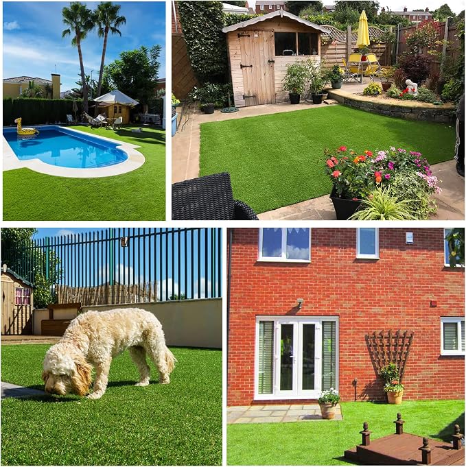 Artificial Grass Rug Outdoor Indoor 15FTX100FT Fake Grass Carpet Green - Image 8