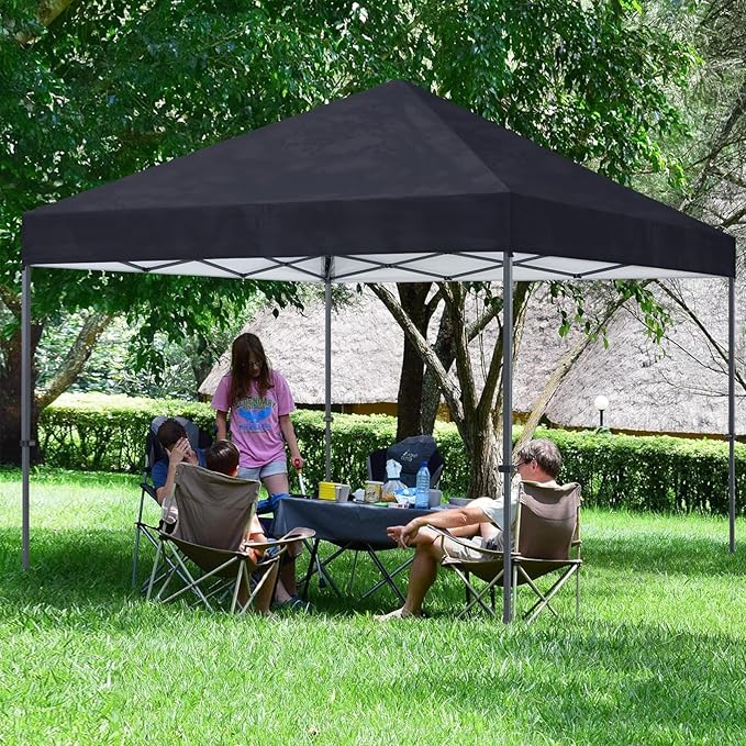COOSHADE Durable Easy Pop Up Canopy Tent 12x12Ft(Black)