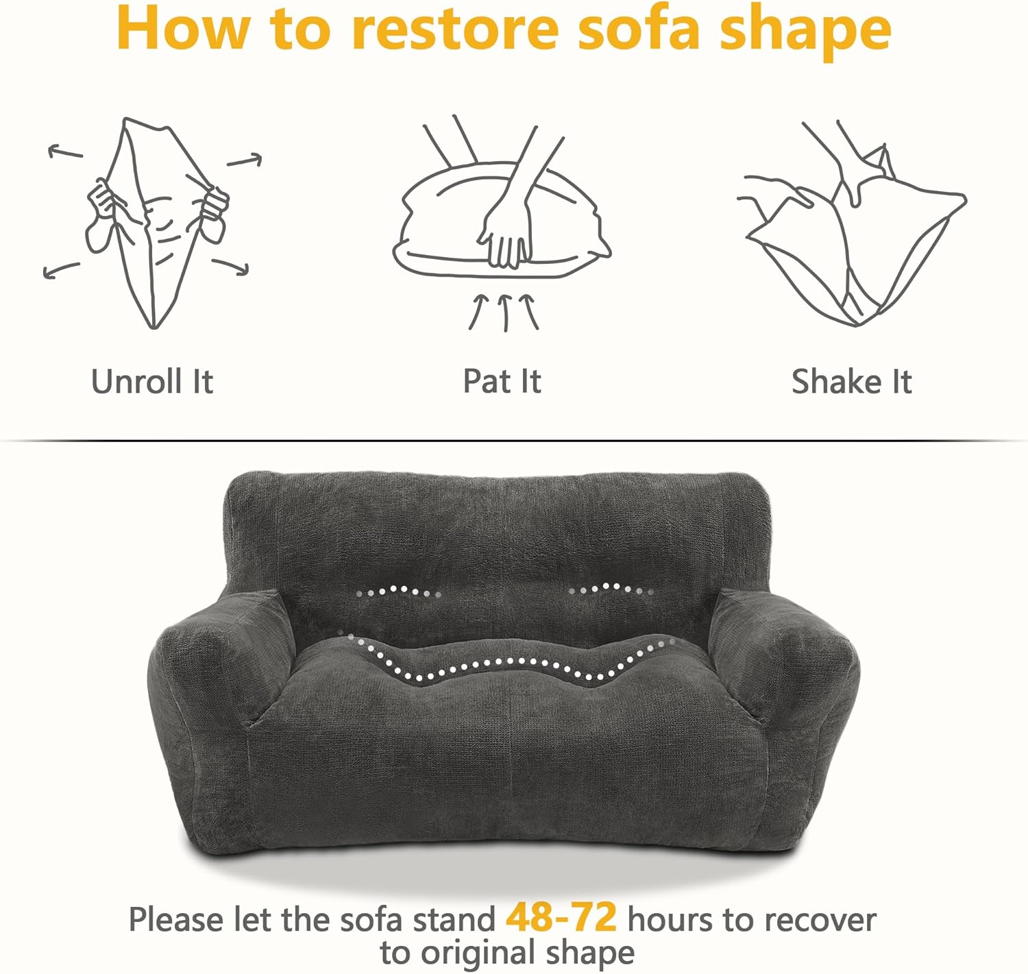 Lovupet Dog Couch for Small Medium Breed, Dog Sofa Bed Full Filled Sponge, No Assembly Need, PS581 (Neutral Grey)