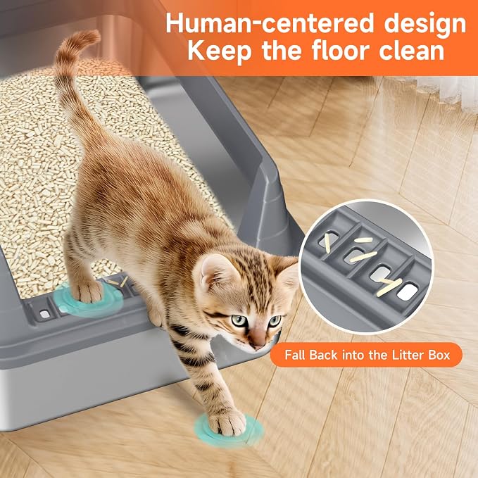 Stainless Steel Cat Litter Box, Odor Free Metal Litter Box - Image 4