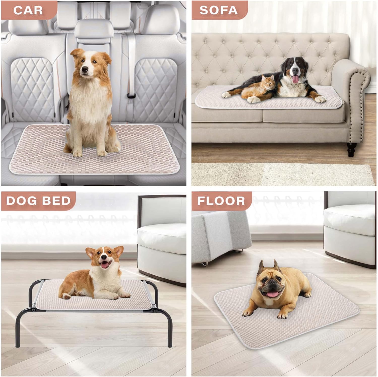 MICROCOSMOS Pet Cooling Mat & Sleeping Pad- Breathable Bubble Surface, EZ Clean. Keep Cooling for Pets, Kids and Adults in Summer.(Brown, 48" x 24")