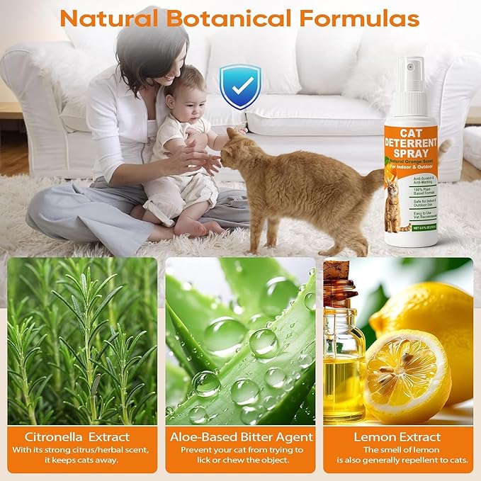 Cat Deterrent Spray 2 Pack, Natural Non-Toxic Plant Based Anti-Scratch & - Image 4