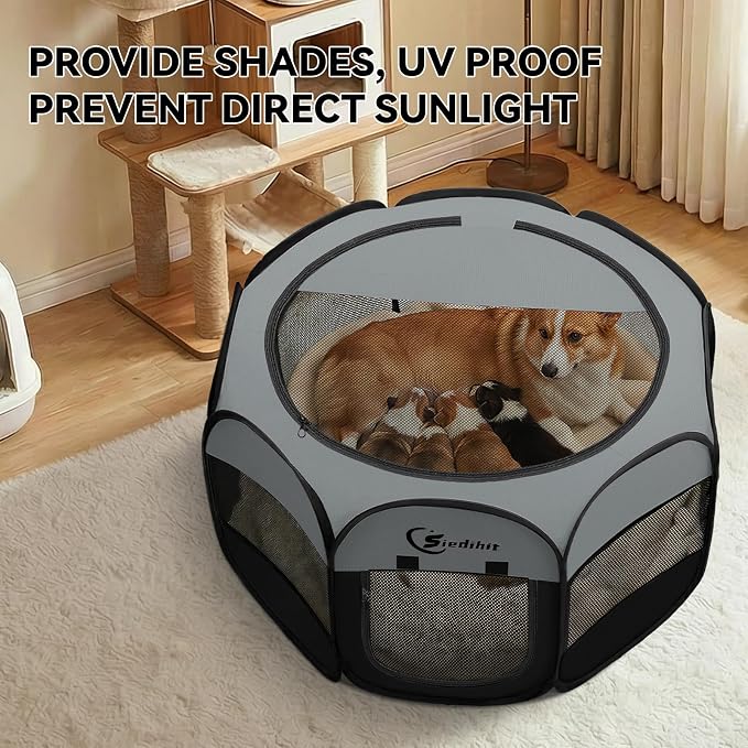 Siedihit Dog Cat Playpen, Puppy Pet Playpen Indoor - Image 5