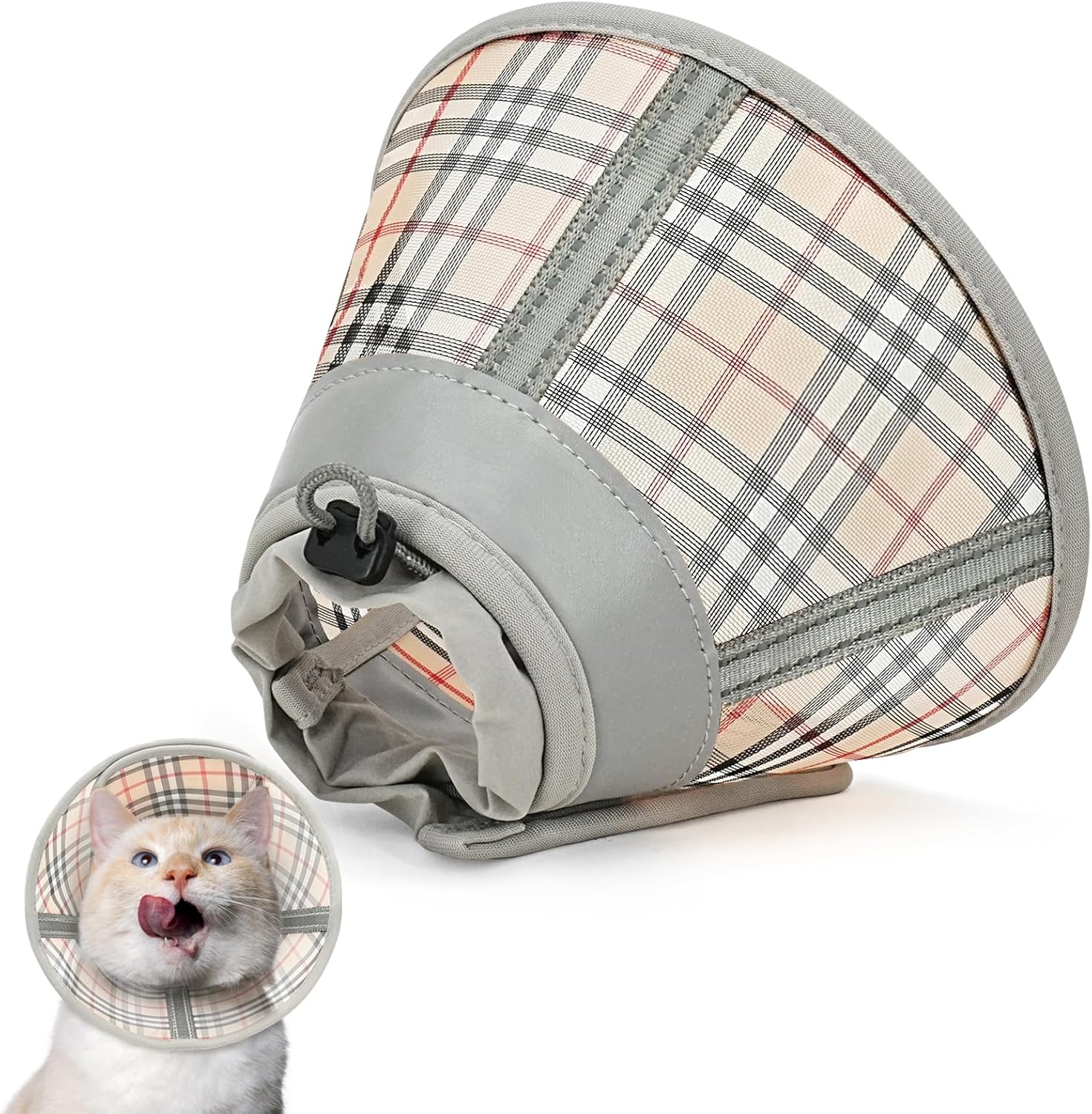Cat Cone Collar Soft, Cat Recovery Collar for Large Medium Small Cats Kittens, Pet Cone Alternative After Surgery