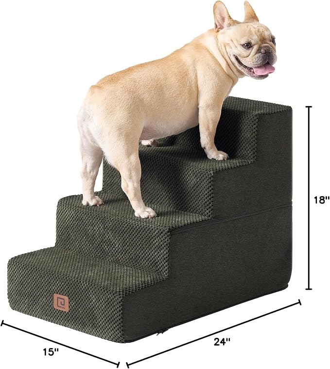 EHEYCIGA Dog Stairs for Bed 18" H, 4-Step Dog Steps for High Bed, Pet Steps for - Image 8