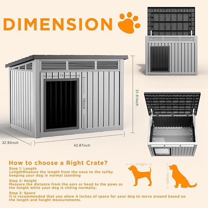 DRATO Large Dog House Outdoor for Indoor - Image 3