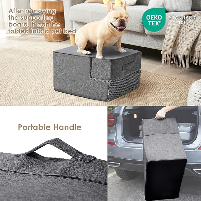 EHEYCIGA Dog Stairs for Small Dogs 13.5" H, 3-Step Dog Steps for Couch Sofa and - Image 5
