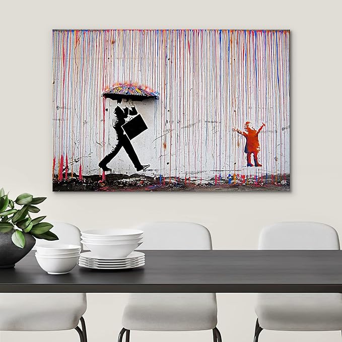 SIGNWIN Canvas Wall Art Banksy Canvas Painting Home Artwork Decoration for Living Room,Bedroom - 24x36 inches