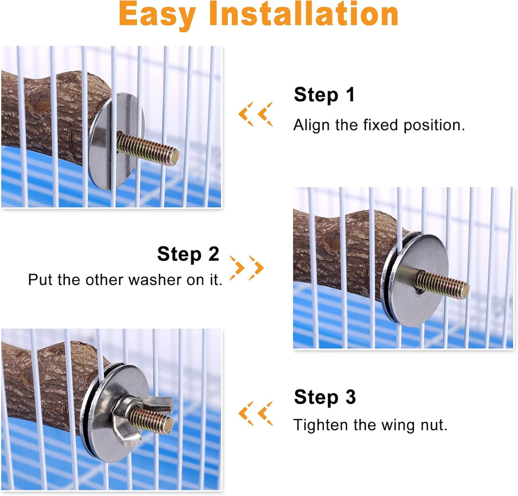 Natural Wood Bird Perch Stand Platform, Hanging Round Wooden Rotating Platform Pet Parrot Bird Cage Perches for Parakeet Parrots Cockatiel Hamster Gerbil Chinchillas(Round Platform)