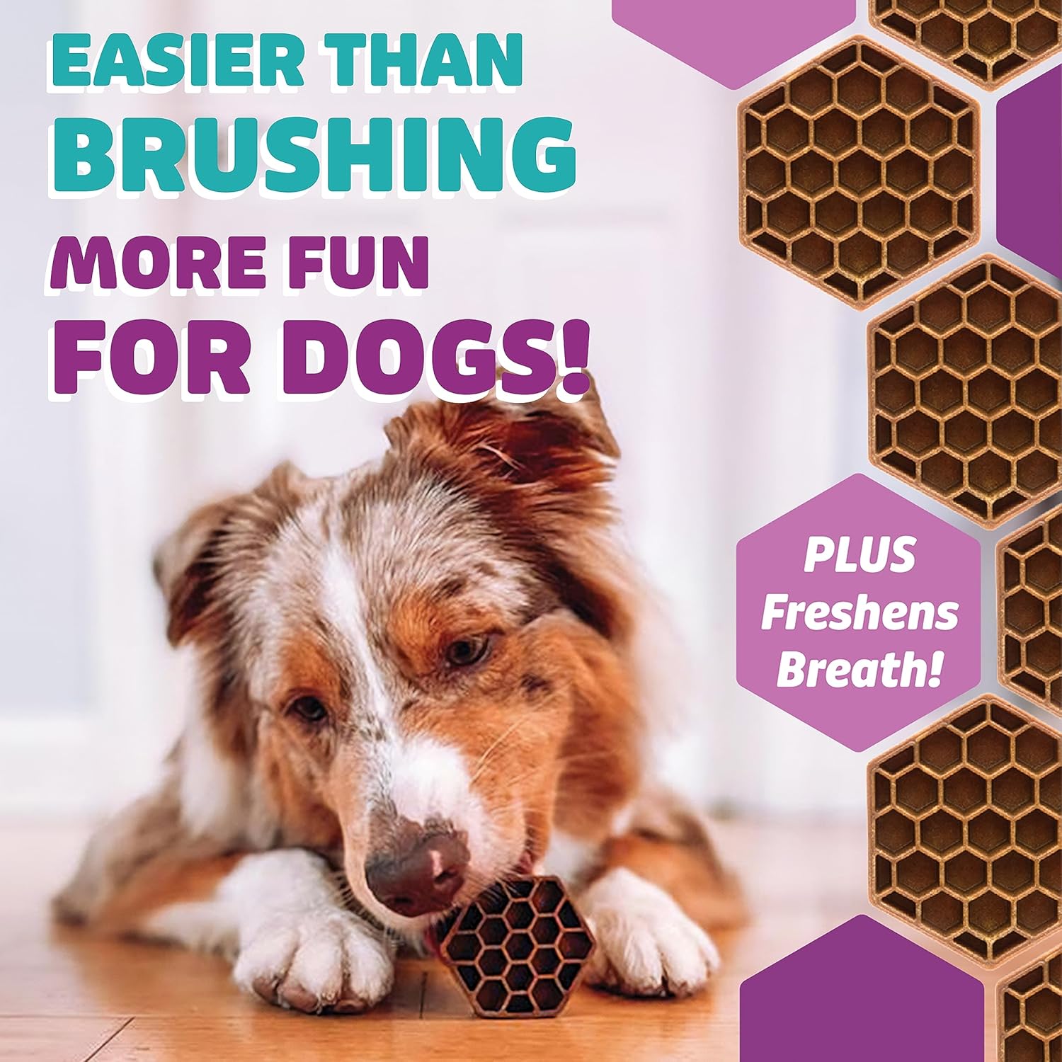 Dog Dental Treats – Vet VOHC Approved – Delicious Chicken Protein – Removes Tartar with Cleaning Comb Shape – Dental Dog Treats for Medium Dogs (36oz, 45 Count)