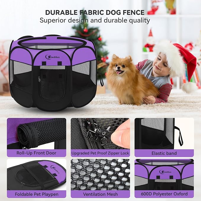 Siedihit Dog Playpen, Puppy Pet Playpen, Dog Crate Tent Cage Indoor/Outdoor - Image 6
