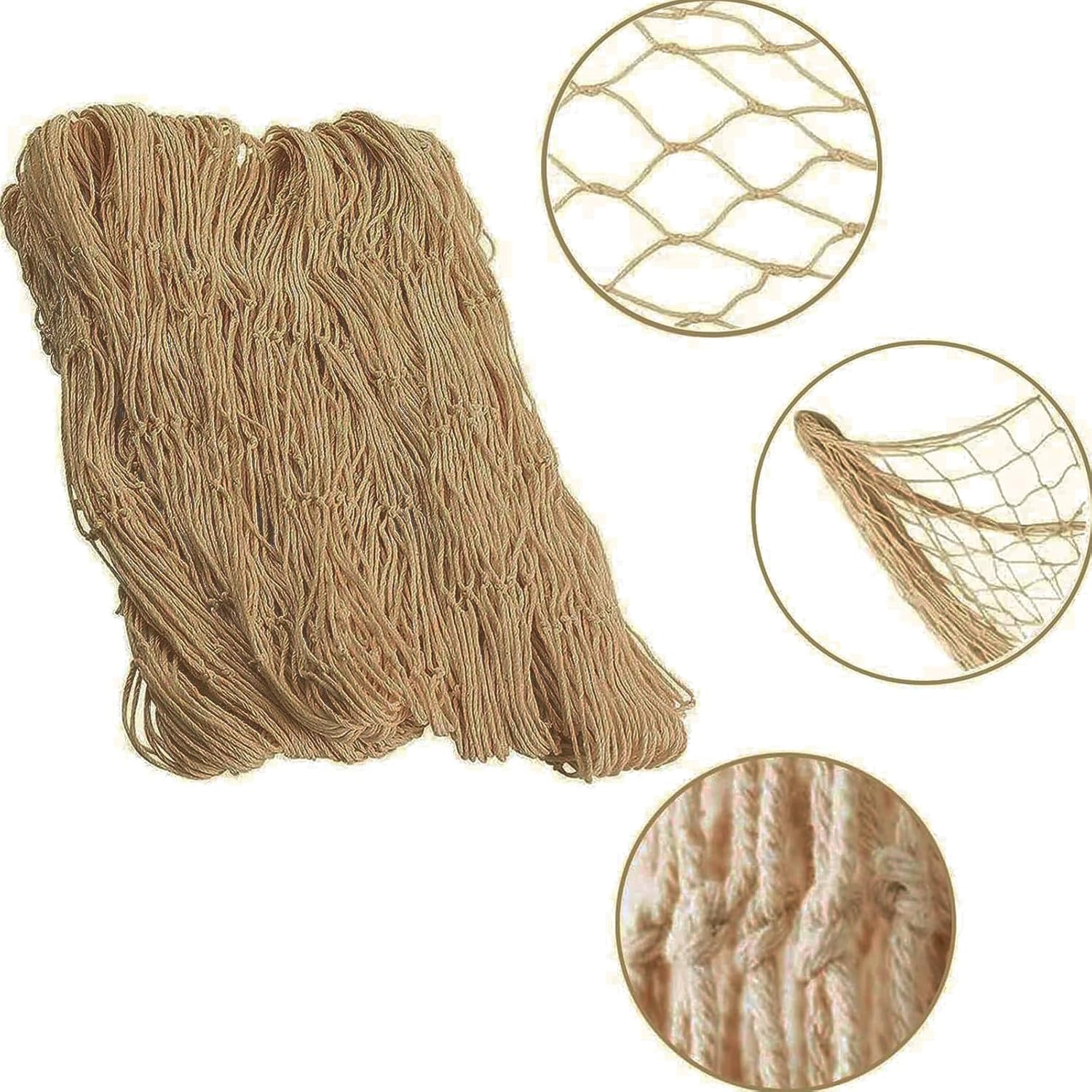Nature Fish Net Wall Decoration with Shells, Ocean Themed Wall Hangings Fishing Net Party Decor for Pirate Party,Wedding,Photographing Decoration