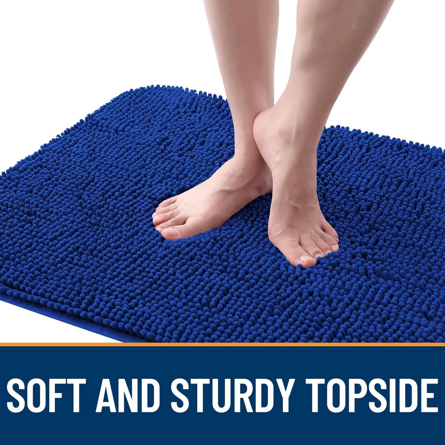 OLANLY Dog Door Mat for Muddy Paws 70x46, Absorbs Moisture and Dirt, Absorbent Non-Slip Washable Doormat, Quick Dry Chenille Mud Mat for Dogs, Entry Indoor Entryway Carpet for Inside Floor, Royal Blue