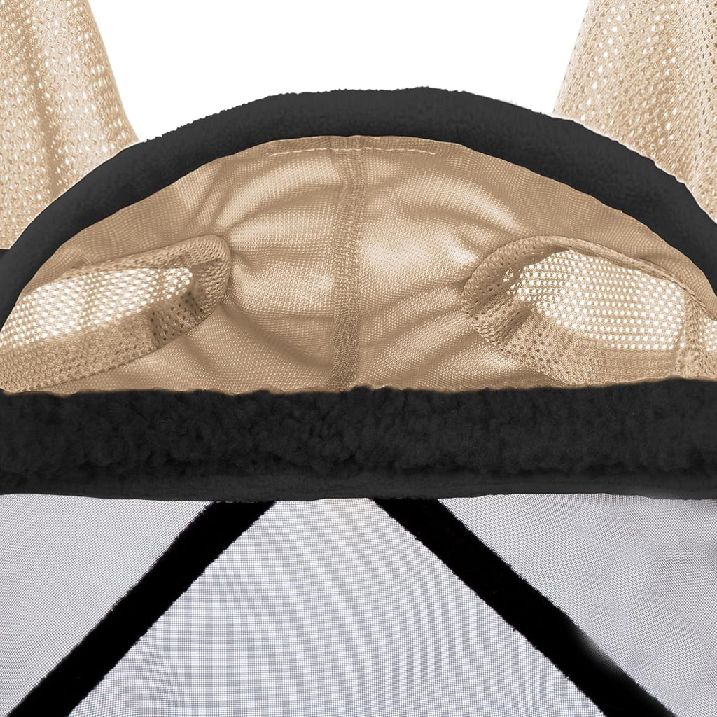 Harrison Howard Pro Luminous Horse Fly Mask Standard with Ears UV Protection for Horse Light Champagne Large Full Size