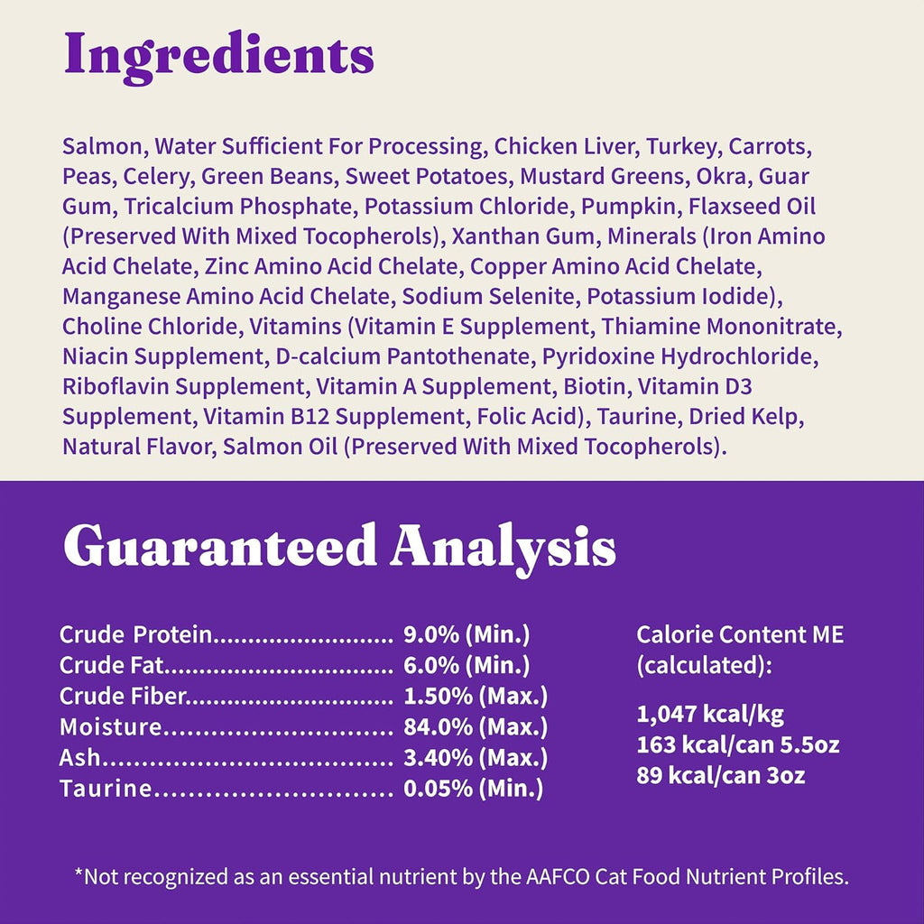 Halo Wet Cat Food Whole Salmon Stew Recipe, Grain Free Wet Cat Pate, Canned Cat Food for Extra Hydration, 5.5 Oz Can (Pack of 12)