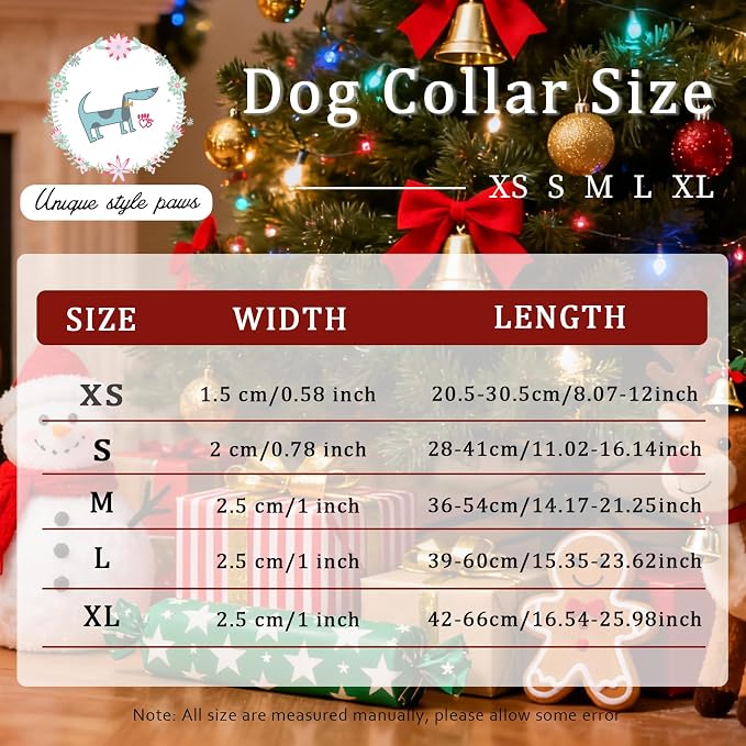Unique Style Paws Christmas Dog Collar, Soft Cotton Puppy Collars - Image 6