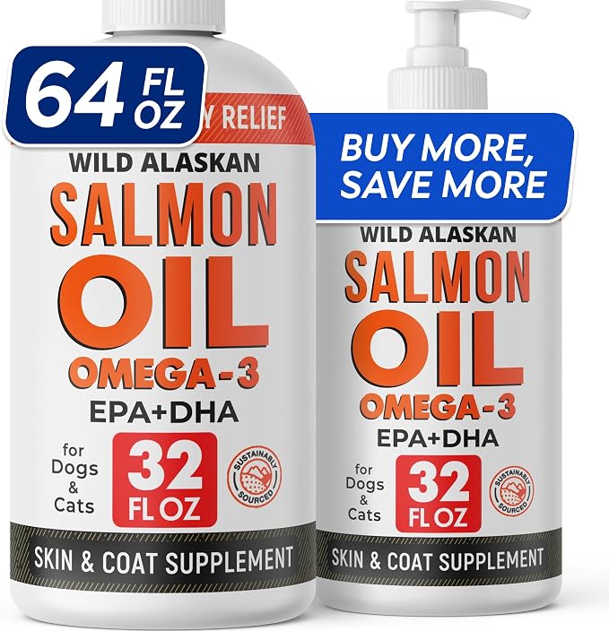 StrellaLab 64 OZ Salmon Oil for Dogs by STRELLALAB
