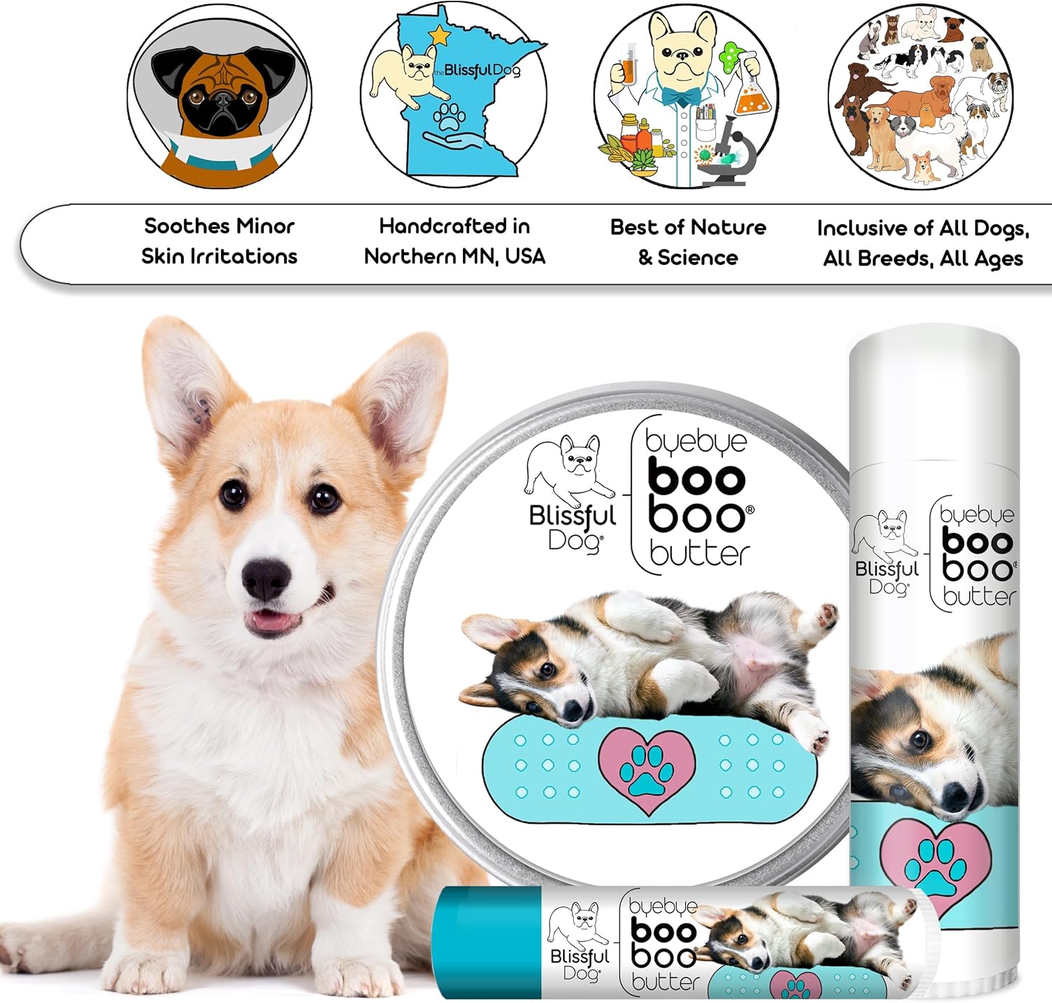The Blissful Dog 4 oz TIN Corgi Booboo Butter