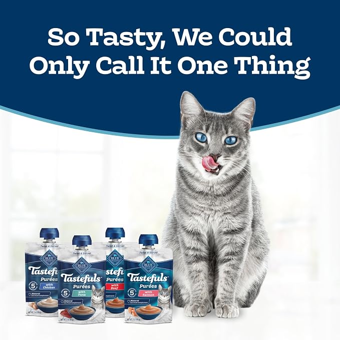 Blue Buffalo Tastefuls Purées Variety Pack Wet Cat Food Complement Made - Image 2