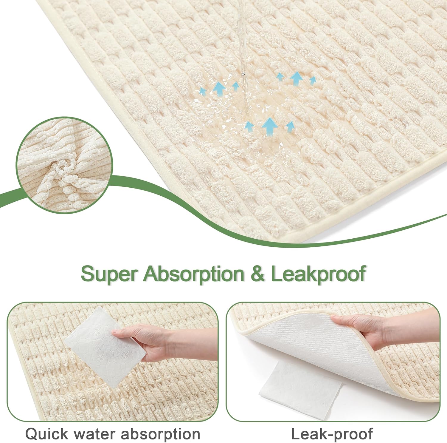 Washable Pee Pads for Dogs, 2 Pack Reusable Puppy Pads Dog Pads, Non-Slip Dog Pee Pads, Leakproof Pet Pee Pads Wee Wee Pads for Dogs. (Cream White, 20"x20"(Pack of 2))