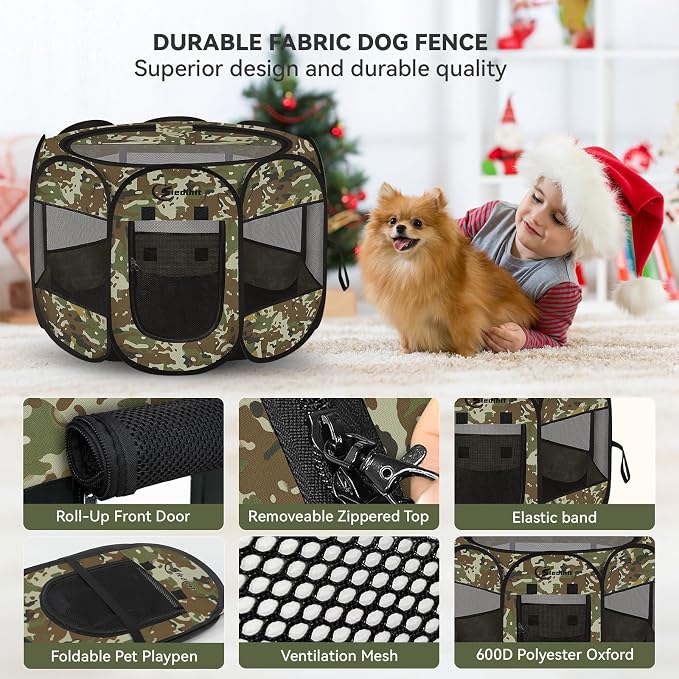 Siedihit Dog Cat Playpen, Medium Puppy Pet Playpen, Dog Crate Tent Cage - Image 7