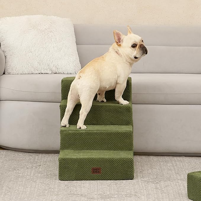 EHEYCIGA Dog Stairs for Bed 18" H, 4-Step Dog Steps for High Bed, Pet Steps for - Image 4