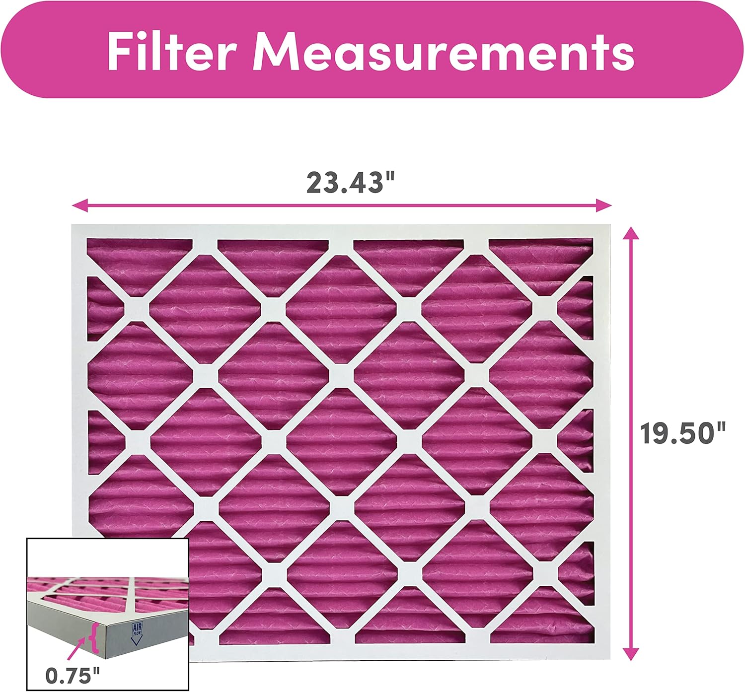 Colorfil 20x24x1 Air Filter (2-Pack) | Made in the USA | Color Changing | Remove Cat and Dog Odor | MERV 8 for Pet Hair Dander and Dust | 19.5"x23.5"x0.75" Exact Size