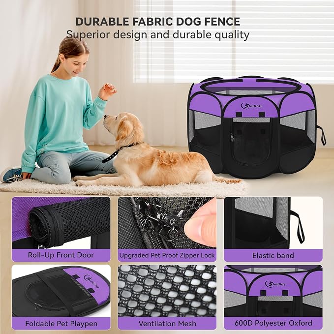 Siedihit Large Dog Playpen, Puppy Pet Playpen Indoor, Dogs Tent Crates Cage - Image 6