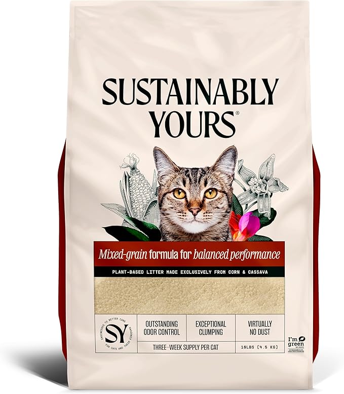 Sustainably Yours Natural Cat Litter, Mixed-Grain Formula, Exceptional Clumping - Image 2