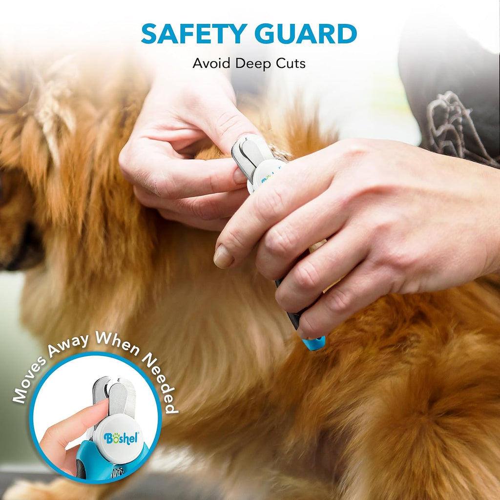 Boshel Small Dog Nail Clipper - Dog Nail Trimmer with Safety Guard, Dog Nail Clippers for Small Dogs & Cat, Razor-Sharp Dog Nail Trimmers, Puppy Toenail Cutter, Pet Nail Clippers for Dogs + Nail File