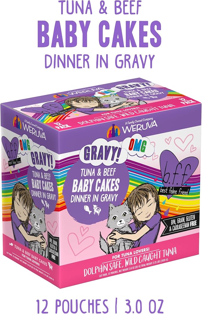 Weruva B.F.OMG - Best Feline Friend Oh My Gravy!, Tuna & Beef Baby Cakes - Image 3