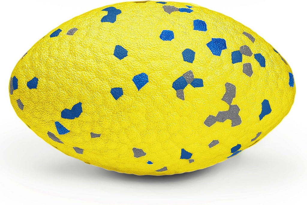 4.72" Indestructible Large Rugby Balls for Aggressive Chewers Durable Olive Bouncy Interactive Football Toy for Dogs Fetch Game Lightweight Floating Outdoor Training, Yellow