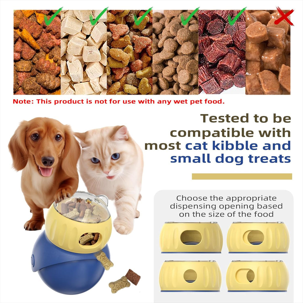 Interactive Owl-Shaped Puzzle Toy for Cats and Small Dogs - Non-Tippable Slow Feeder Food Dispenser for Healthy Eating & Anxiety Relief - Indoor Entertainment Toy