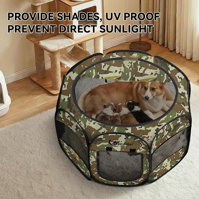 Siedihit Dog Cat Playpen, Medium Puppy Pet Playpen, Dog Crate Tent Cage - Image 5
