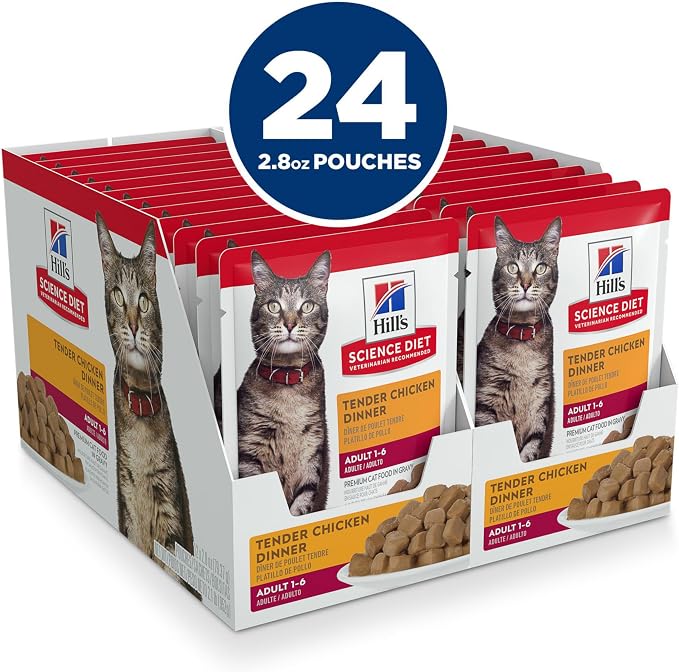 Hill's Science Diet Adult 1-6 Wet Cat Food, Tender Chicken, 2.8 oz. Pouches - Image 3