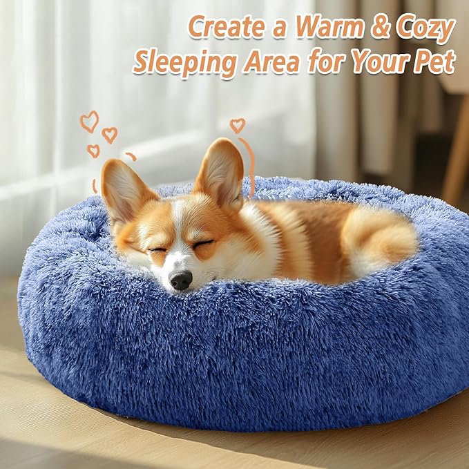 JOLLYVOGUE Calming Dog Beds Large Sized Dog, 36in Donut Washable Large Pet Bed - Image 5