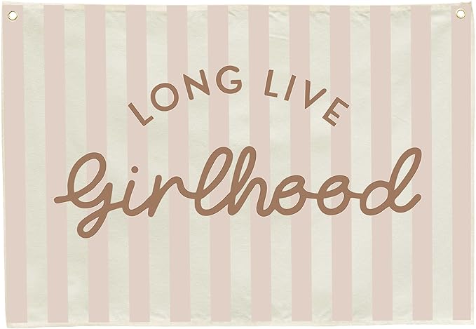 Long Live Girlhood-Nursery Wall Decor Hanging Rectangular Banner Flag Poster Wall Decoration Gift for Girl Kids,Nursery Bedroom Playroom Girls Room Art Decor,Christmas Christmas Gift 28.5"L×20"W