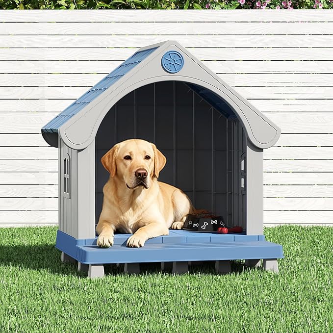 Fancyango Large Dog House Outdoor Indoor, Sturdy Plastic Waterproof Doghouse - Image 2