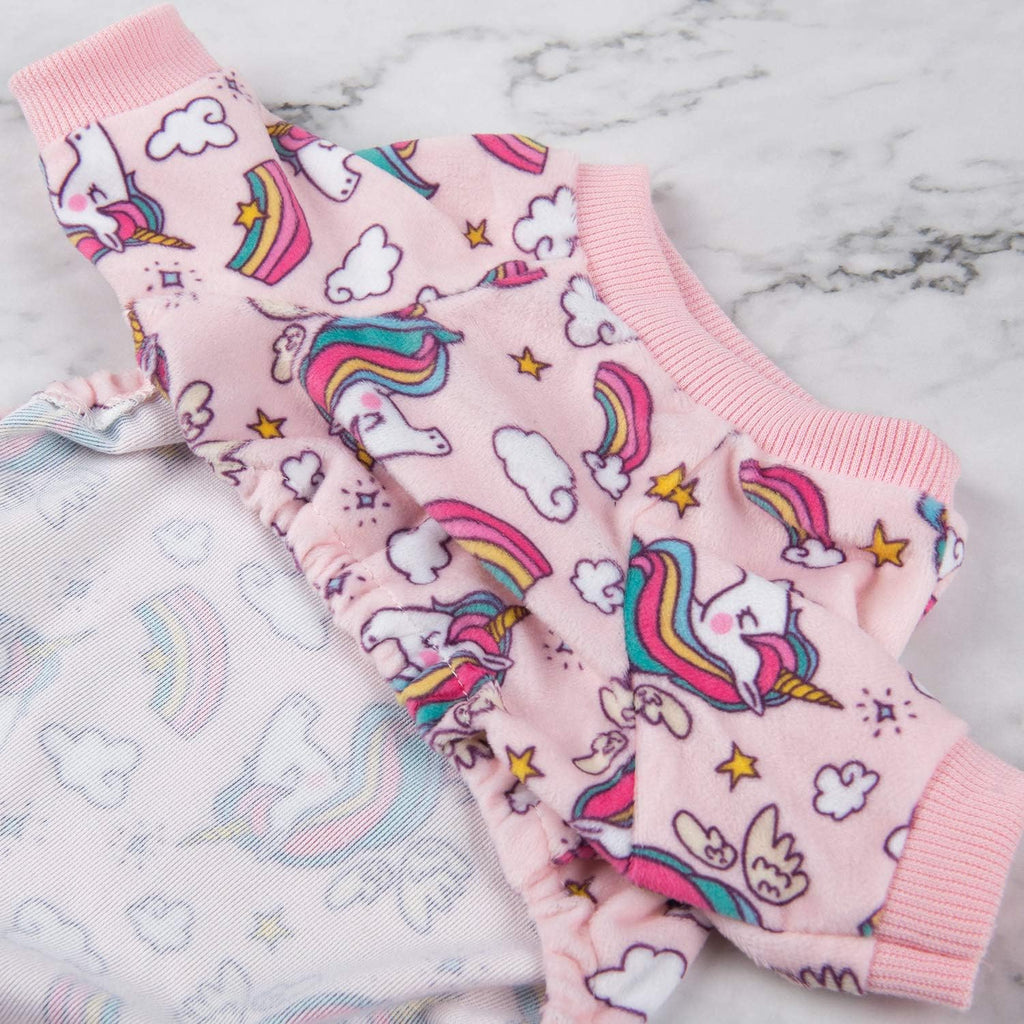 CuteBone Small Dogs Outfit Soft Puppy Onesies Pjs Dog Pajamas Pet Coat Cat Apparel Comfy Doggie Jumpsuit Bodysuit for All Seasons P67M