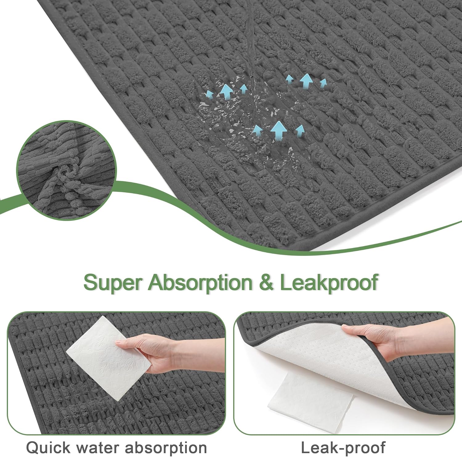 Washable Pee Pads for Dogs, 2 Pack Reusable Puppy Pads Dog Pads, Non-Slip Dog Pee Pads, Leakproof Pet Pee Pads Wee Wee Pads for Dogs. (Dark Grey, 36"x40"(Pack of 2))