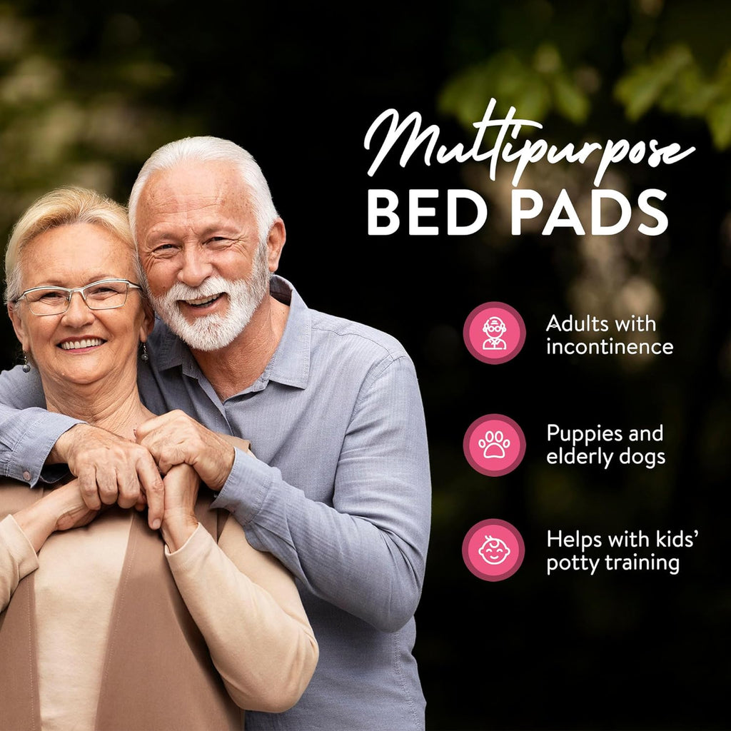Inspire Extra Large Super Absorbent Disposable Bed Pads for Incontinence Ultra Thick and Absorbent Bed Pads Disposable Adult | Puppy Pads | Pee Pads for Adults (Gray 36" x 36")